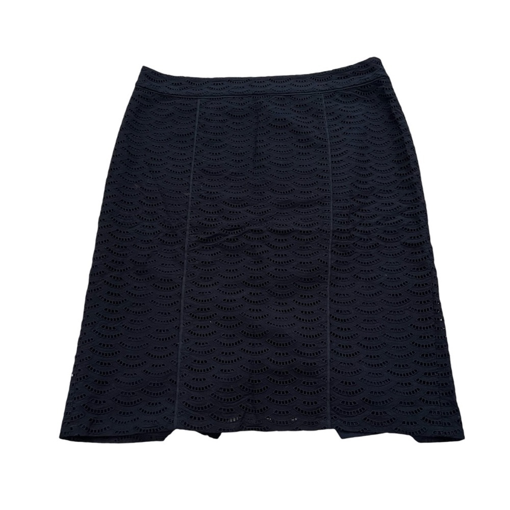 Ann Taylor Women's Black Pencil Skirt Eyelet Lined